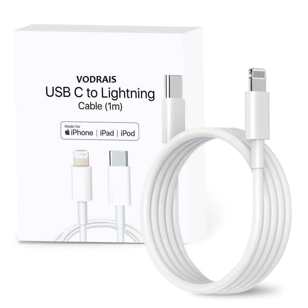 51AJUrxQFxL._UF1000,1000_QL80__11zon MFi Certified 1M USB-C to Lightning Fast Charging Cable (20W PD Compatible) - Image 1