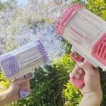 32 Hole Design Portable Large Capacity Bazooka Bubble Gun Toy - Pink - Image 3